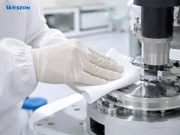 Weston's Heavy Weight Polyester Absorbent Cleanroom Wipes cleaning delicate metal panel